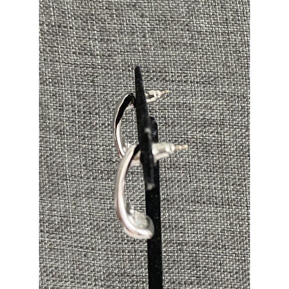 MONET Earrings Studs Triangle Textured Silver Tone - Picture 6 of 8